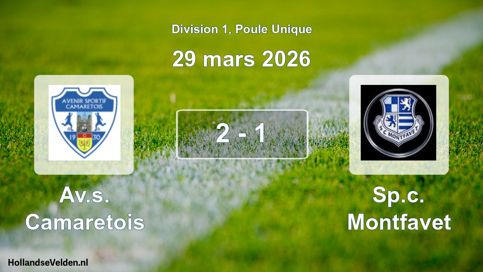 Total number of matches played: Av.s. Camaretois - Sp.c. Montfavet 2 - 1 (29 March 2026)