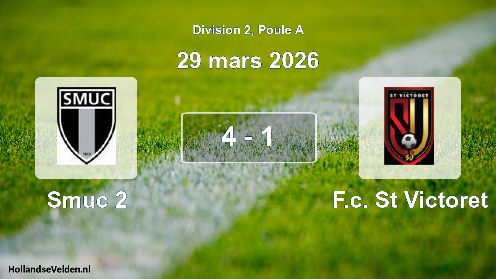 Match joué: Smuc 2 - F.c. St Victoret 4 - 1 (29 mars 2026)