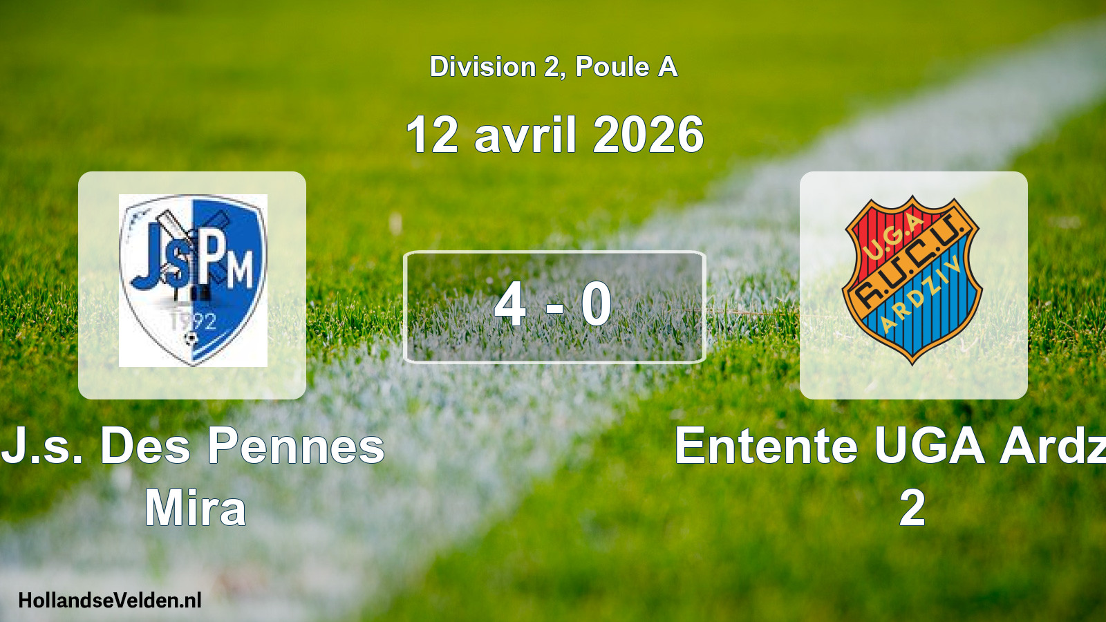 Total number of matches played: J.s. Des Pennes Mira - Entente UGA Ardziv 2 4 - 0 (12 April 2026)