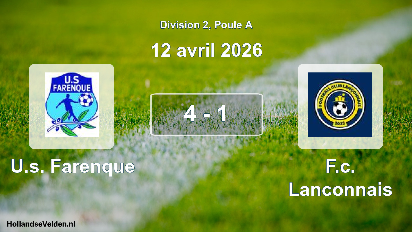 Total number of matches played: U.s. Farenque - F.c. Lanconnais 4 - 1 (12 April 2026)