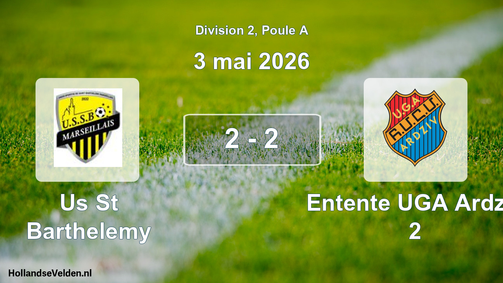 Total number of matches played: Us St Barthelemy - Entente UGA Ardziv 2 2 - 2 (3 May 2026)