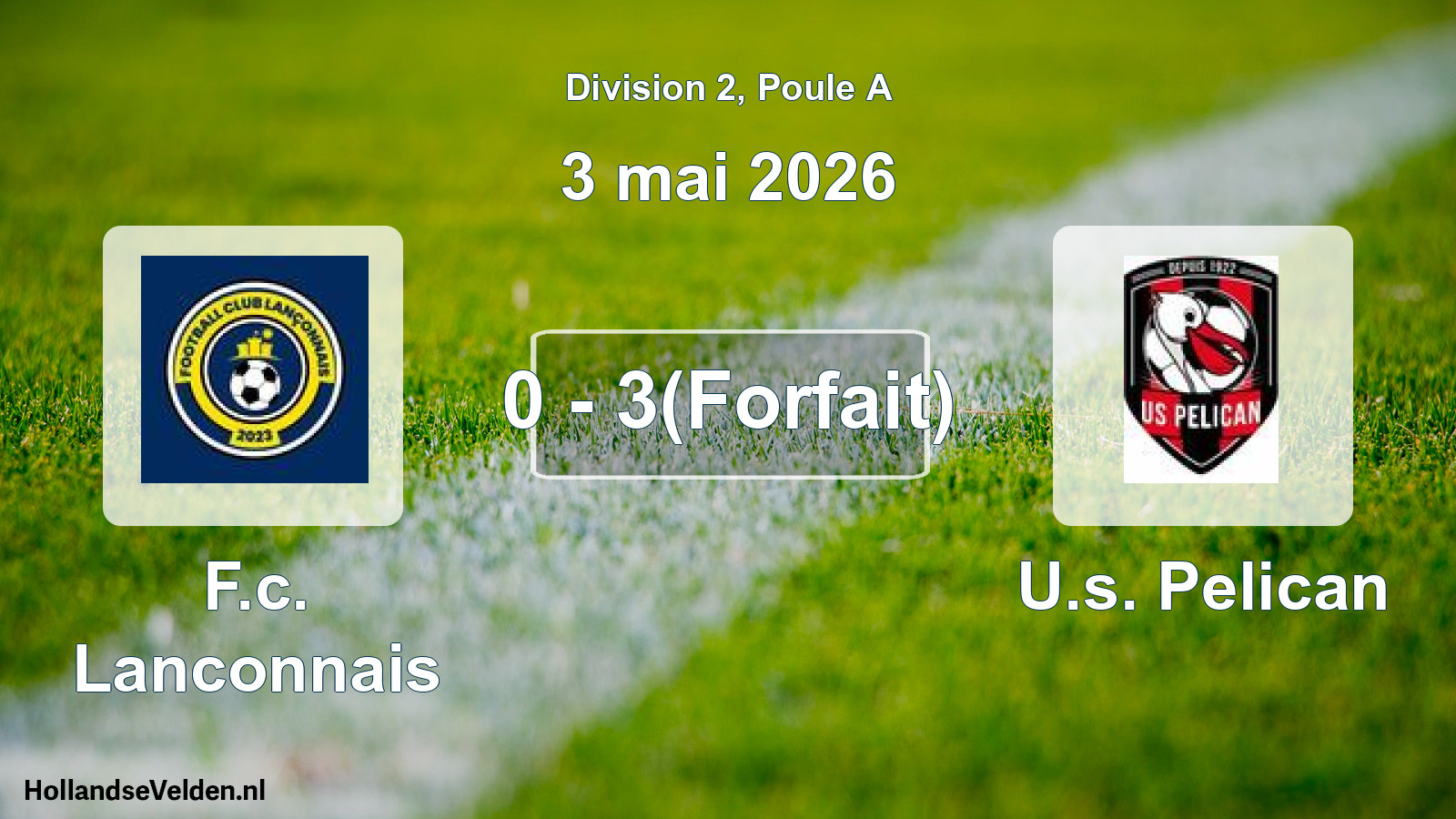 Total number of matches played: F.c. Lanconnais - U.s. Pelican 0 - 3(Forfait) (3 May 2026)