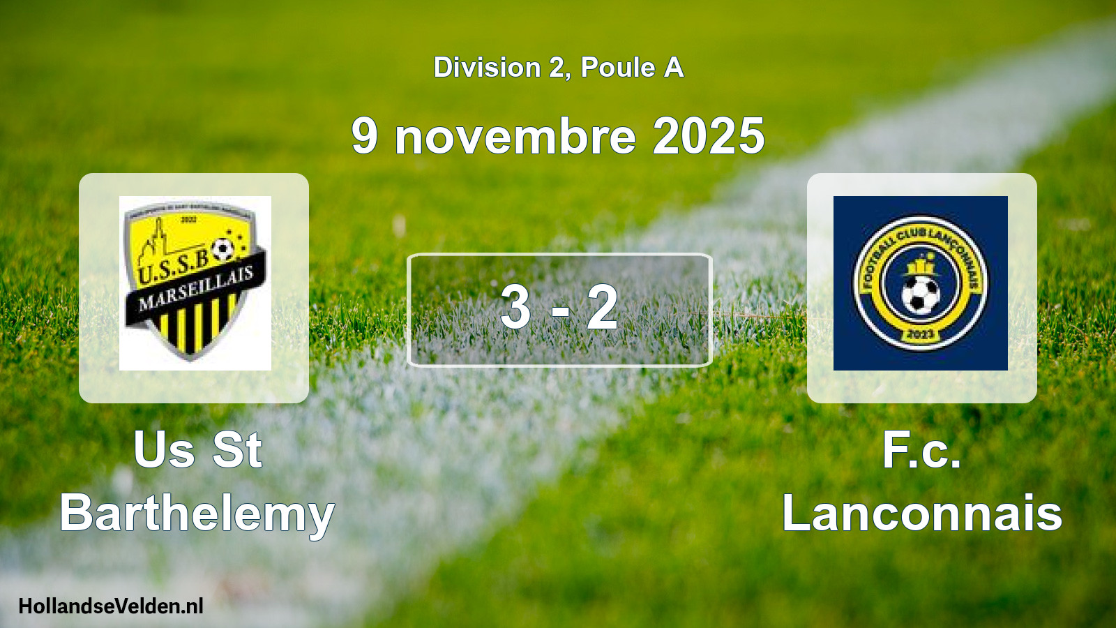 Match joué: Us St Barthelemy - F.c. Lanconnais 3 - 2 (9 novembre 2025)