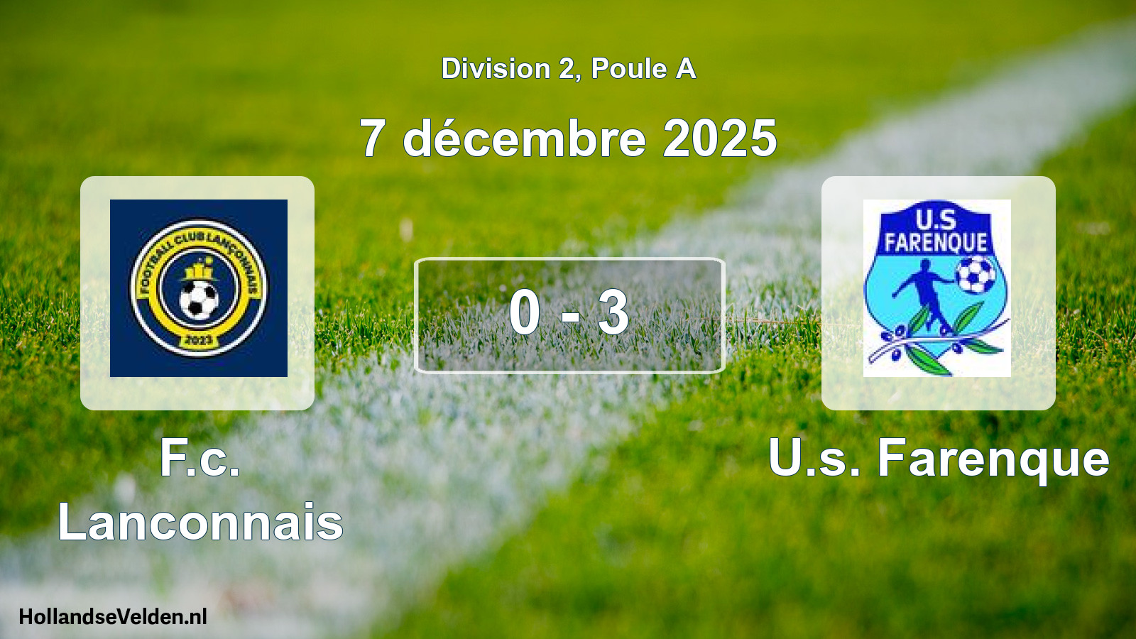 Match joué: F.c. Lanconnais - U.s. Farenque 0 - 3 (7 décembre 2025)