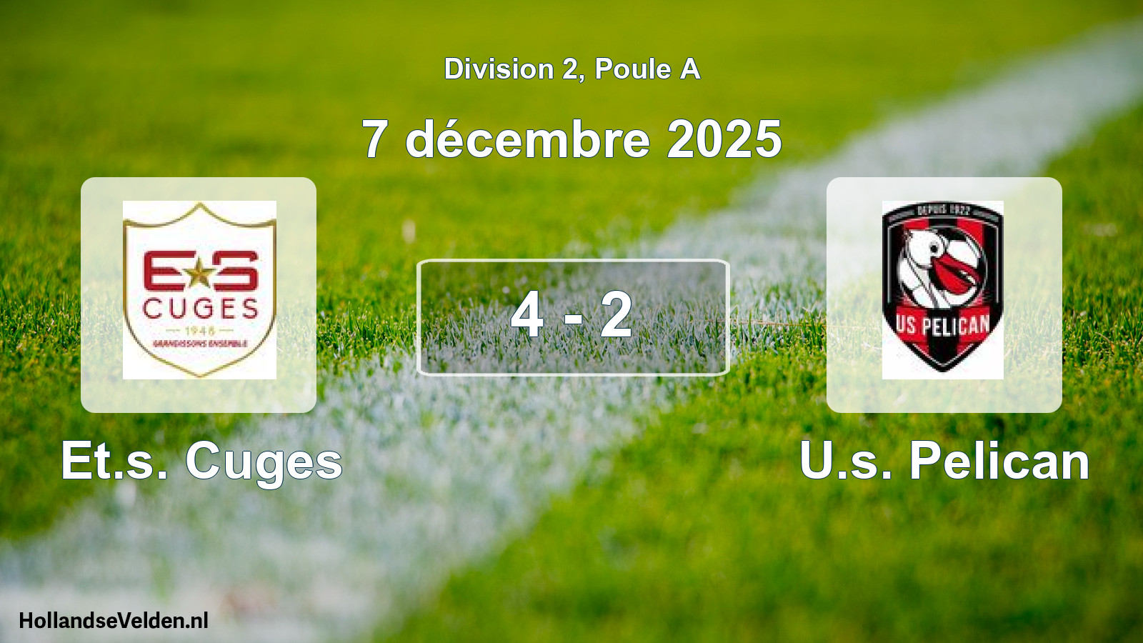 Match joué: Et.s. Cuges - U.s. Pelican 4 - 2 (7 décembre 2025)