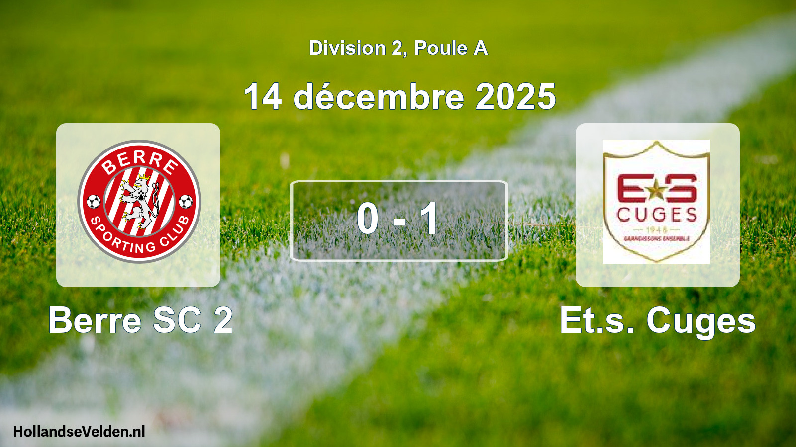 Match joué: Berre SC 2 - Et.s. Cuges 0 - 1 (14 décembre 2025)