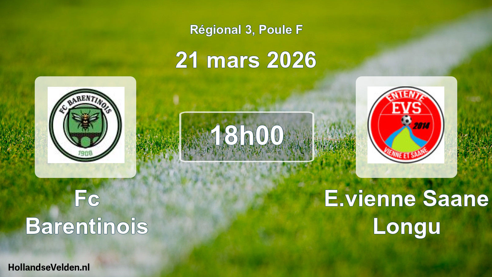 Geplande wedstrijd: Fc Barentinois - E.vienne Saane Longu (21 mars 2026)