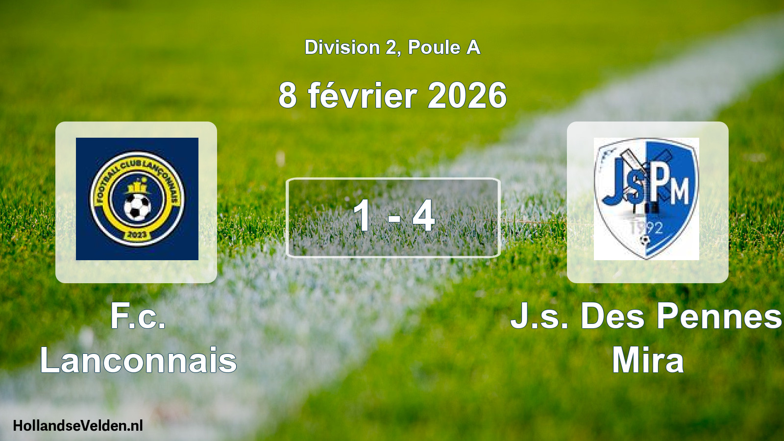 Total number of matches played: F.c. Lanconnais - J.s. Des Pennes Mira 1 - 4 (8 February 2026)