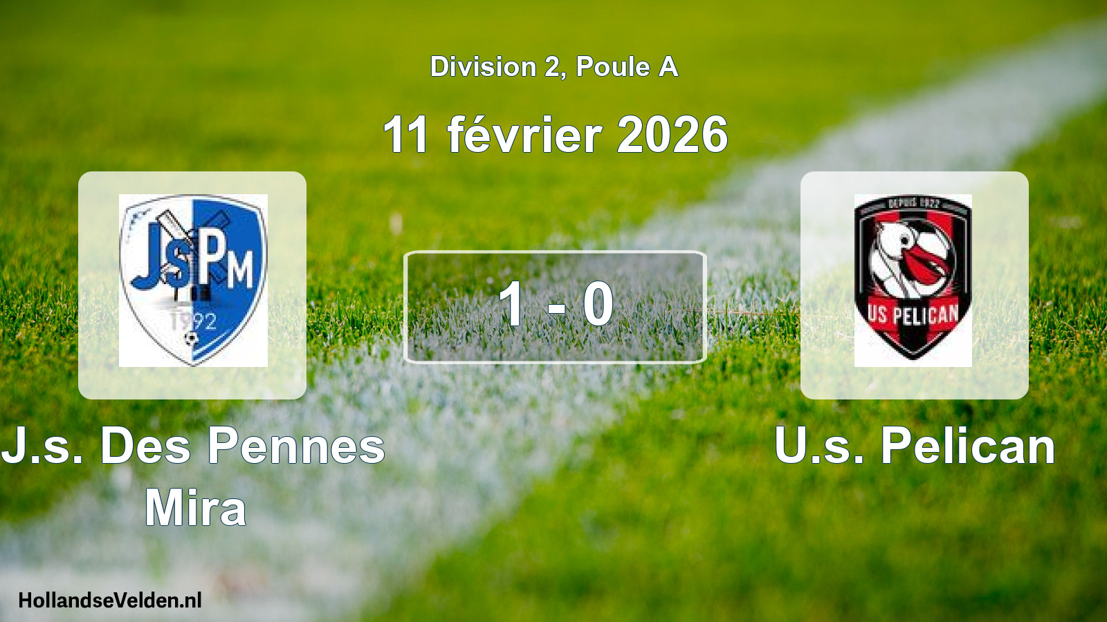 Total number of matches played: J.s. Des Pennes Mira - U.s. Pelican 1 - 0 (11 February 2026)