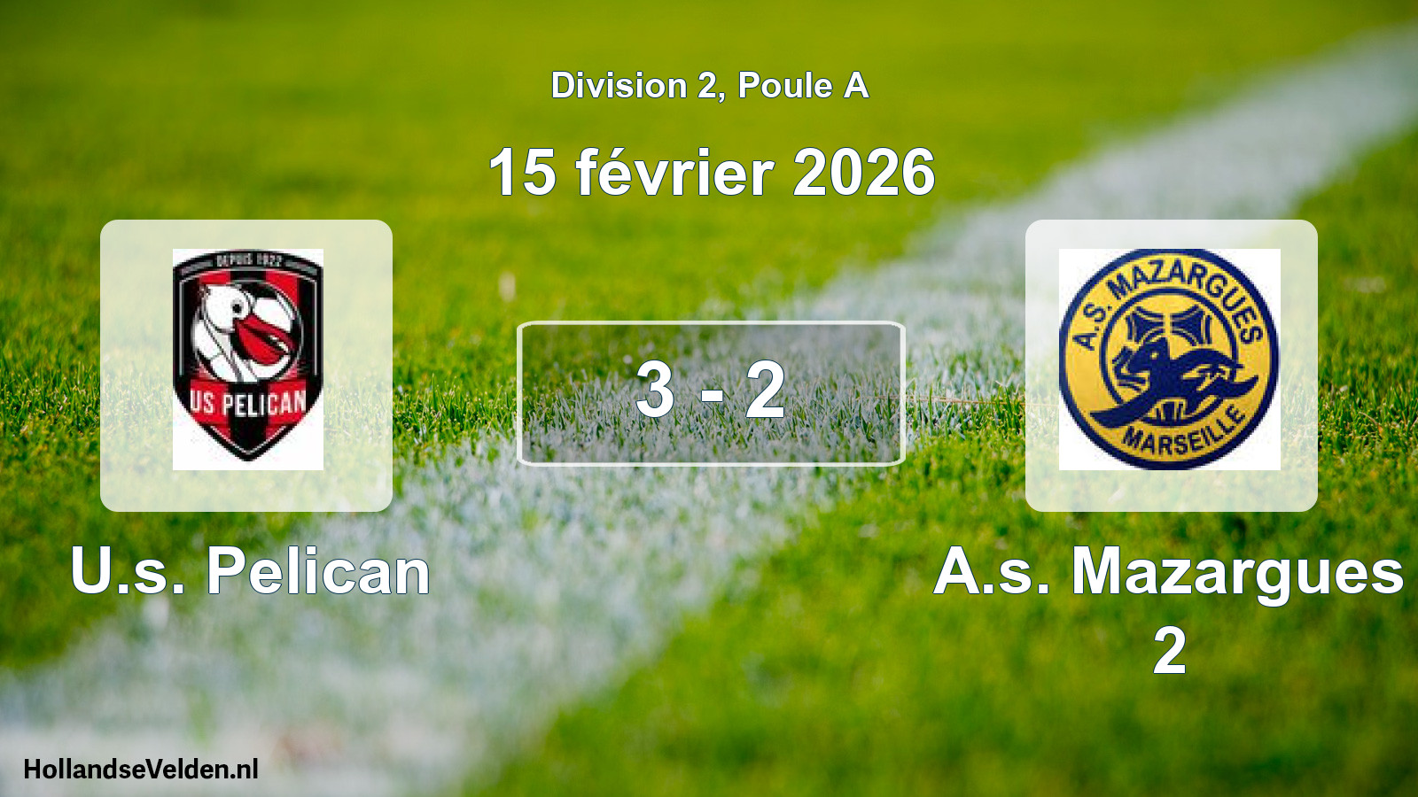 Total number of matches played: U.s. Pelican - A.s. Mazargues 2 3 - 2 (15 February 2026)
