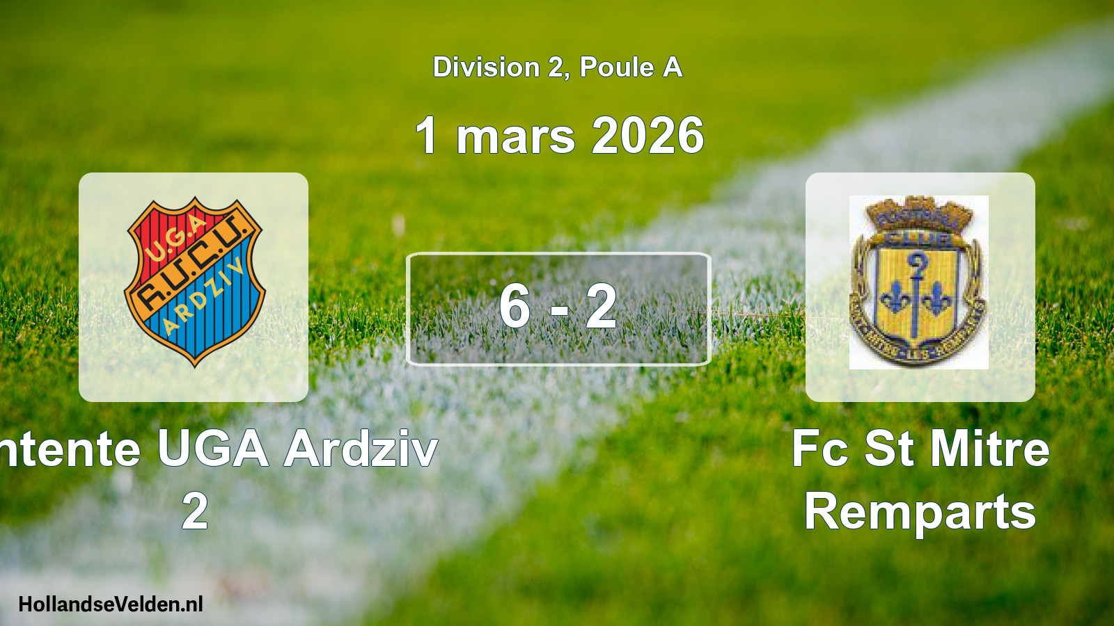 Total number of matches played: Entente UGA Ardziv 2 - Fc St Mitre Remparts 6 - 2 (1 March 2026)