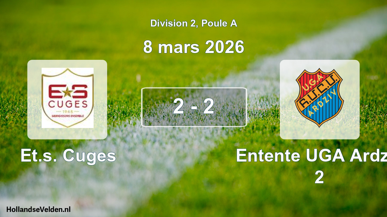 Total number of matches played: Et.s. Cuges - Entente UGA Ardziv 2 2 - 2 (8 March 2026)