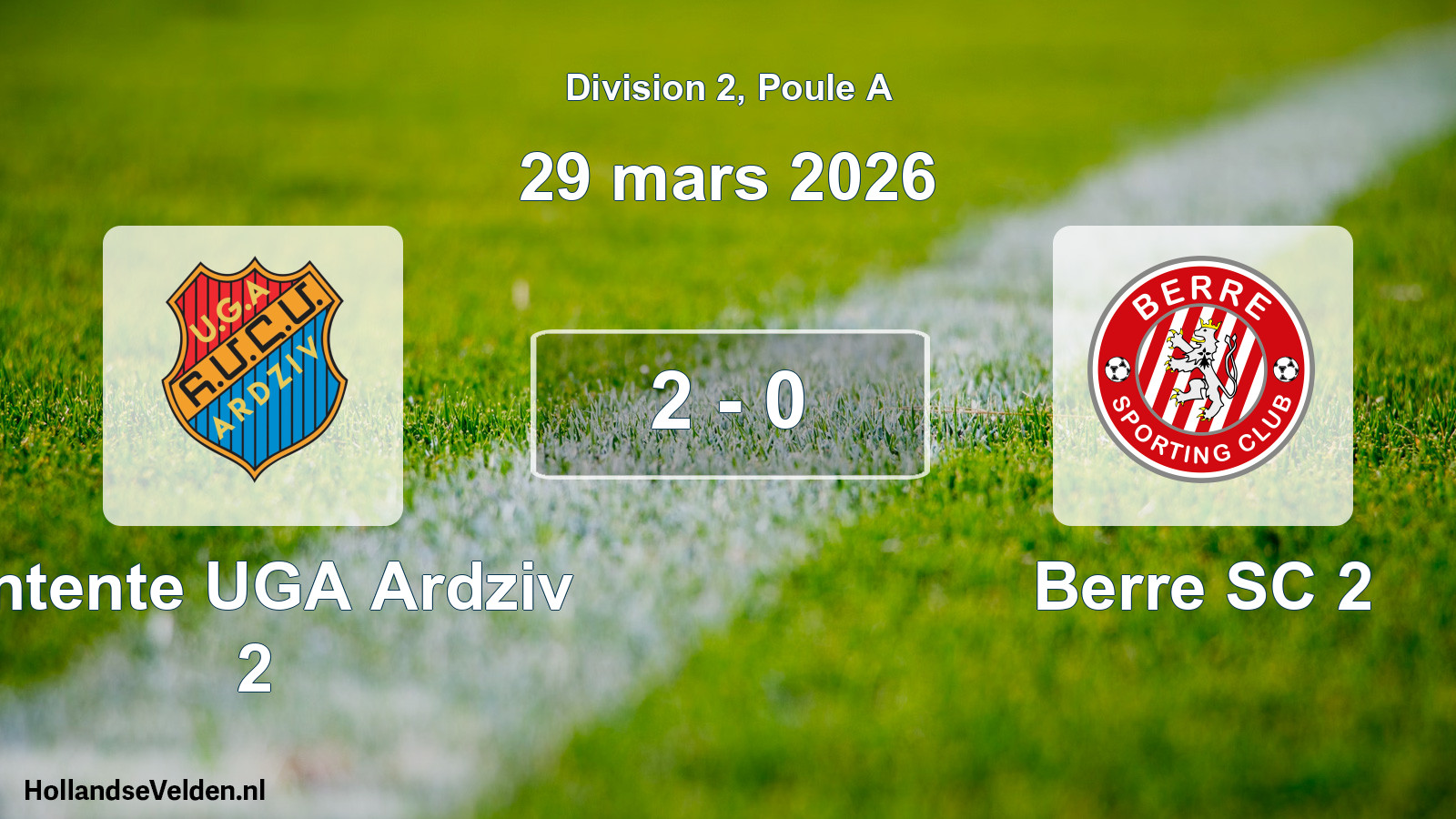 Total number of matches played: Entente UGA Ardziv 2 - Berre SC 2 2 - 0 (29 March 2026)