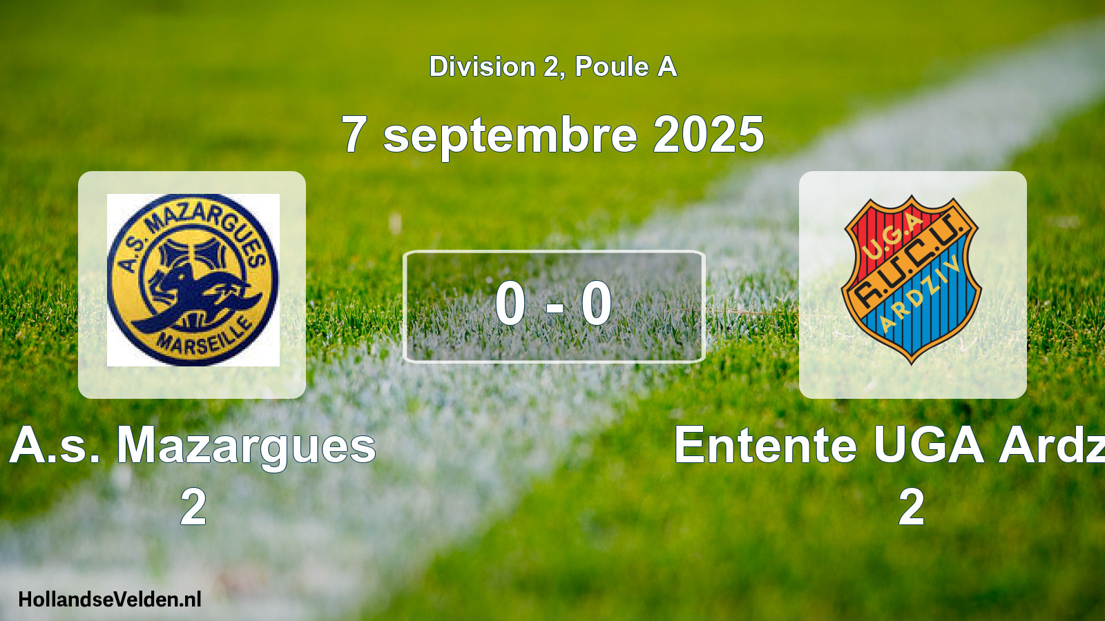 Match joué: A.s. Mazargues 2 - Entente UGA Ardziv 2 0 - 0 (7 septembre 2025)