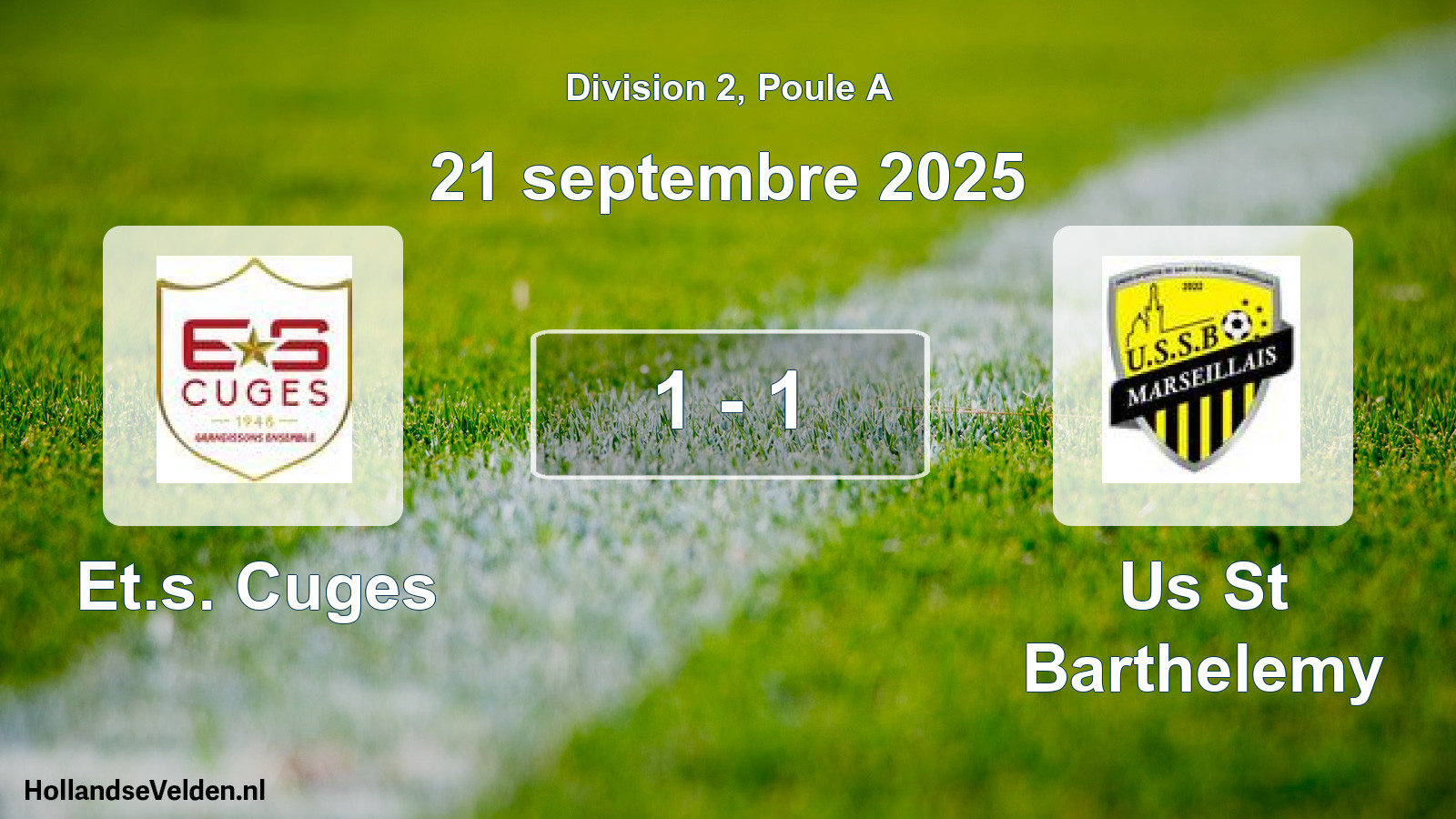 Match joué: Et.s. Cuges - Us St Barthelemy 1 - 1 (21 septembre 2025)