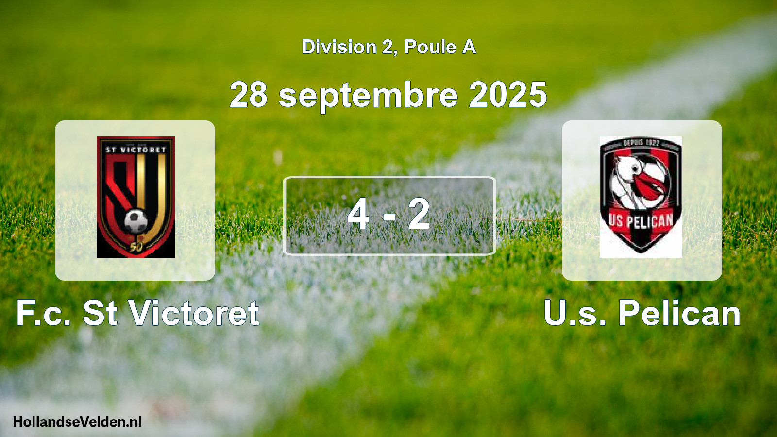 Match joué: F.c. St Victoret - U.s. Pelican 4 - 2 (28 septembre 2025)