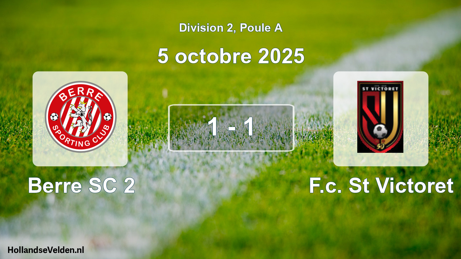 Match joué: Berre SC 2 - F.c. St Victoret 1 - 1 (5 octobre 2025)