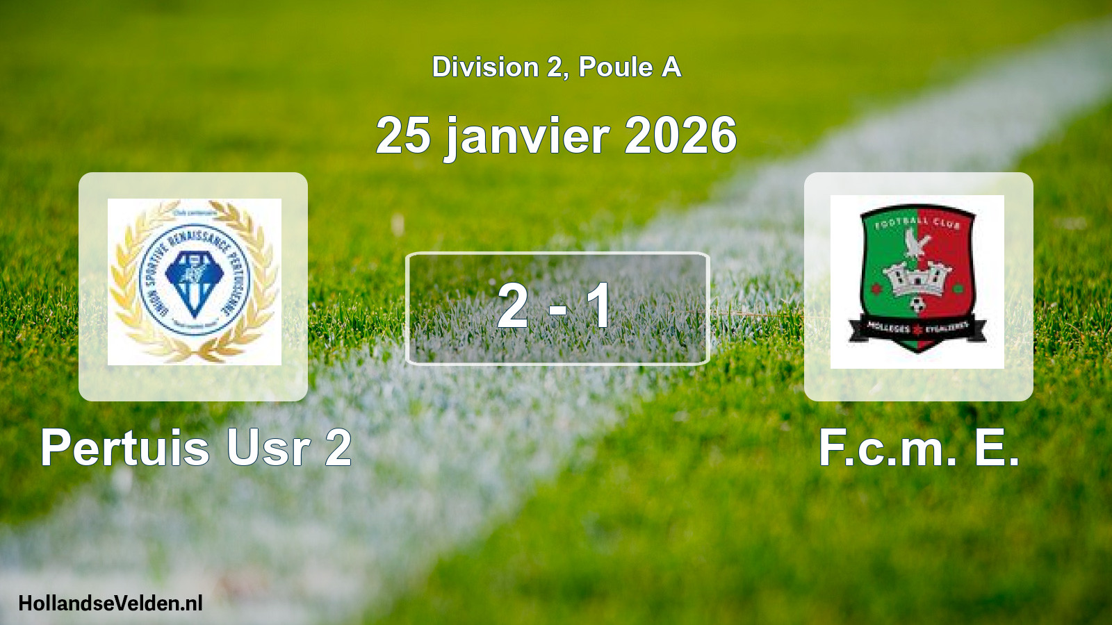 Total number of matches played: Pertuis Usr 2 - F.c.m. E. 2 - 1 (25 January 2026)