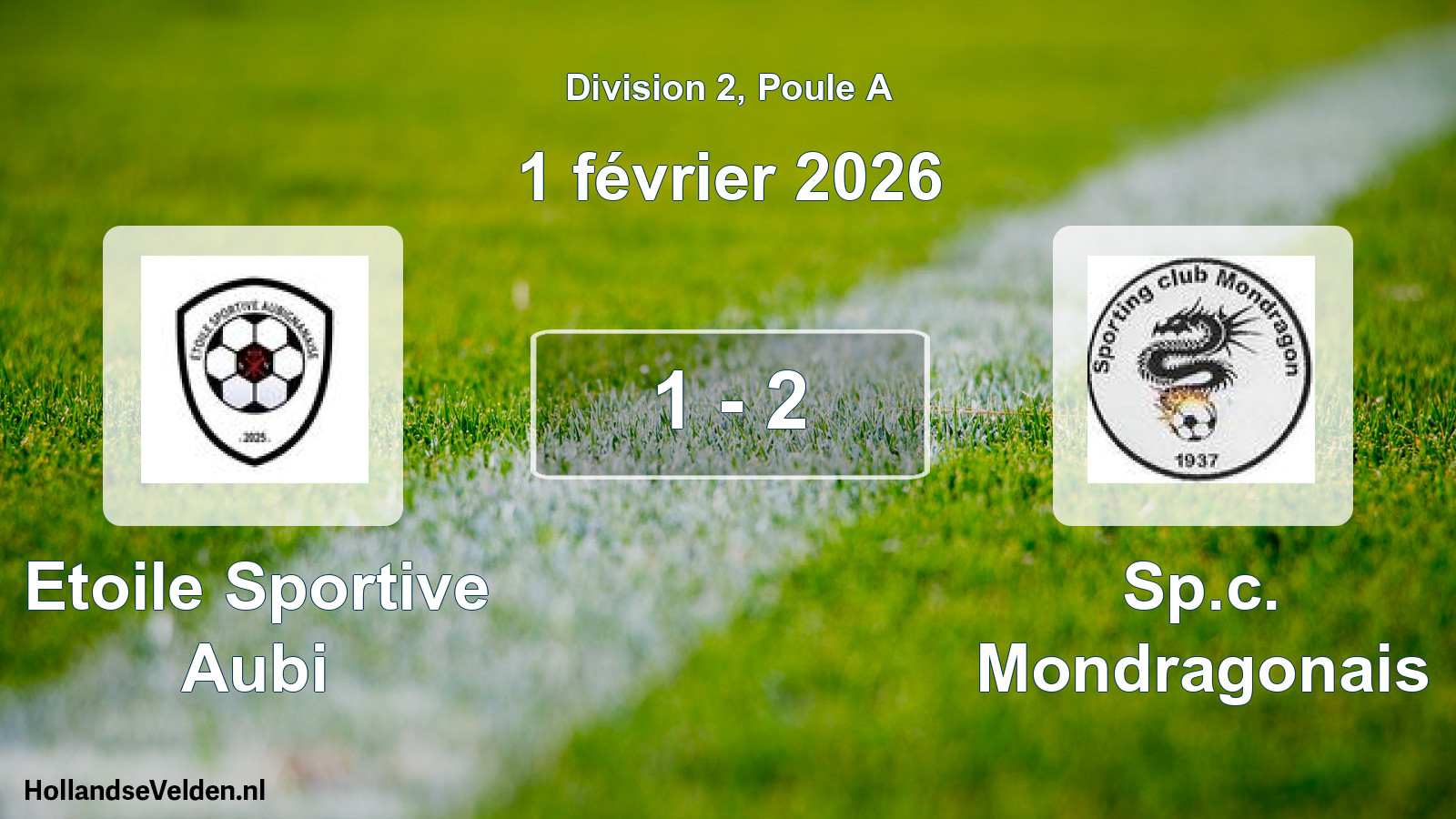 Gespeelde wedstrijd: Etoile Sportive Aubi - Sp.c. Mondragonais 1 - 2 (1 februari 2026)