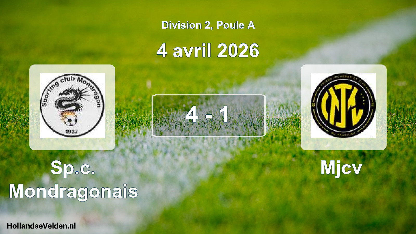 Total number of matches played: Sp.c. Mondragonais - Mjcv 4 - 1 (4 April 2026)