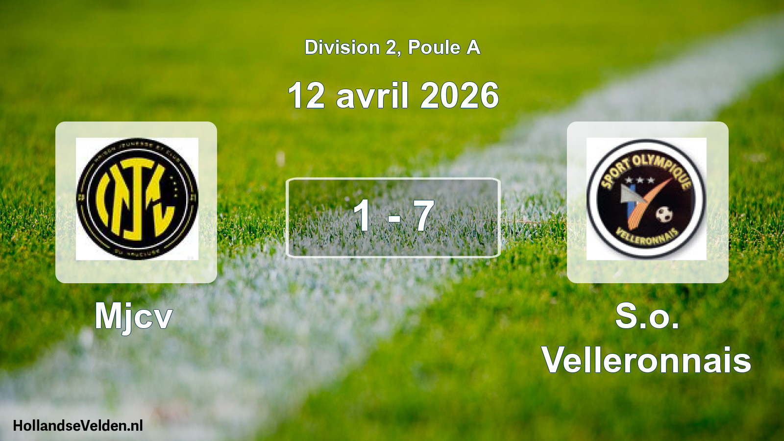 Match joué: Mjcv - S.o. Velleronnais 1 - 7 (12 avril 2026)