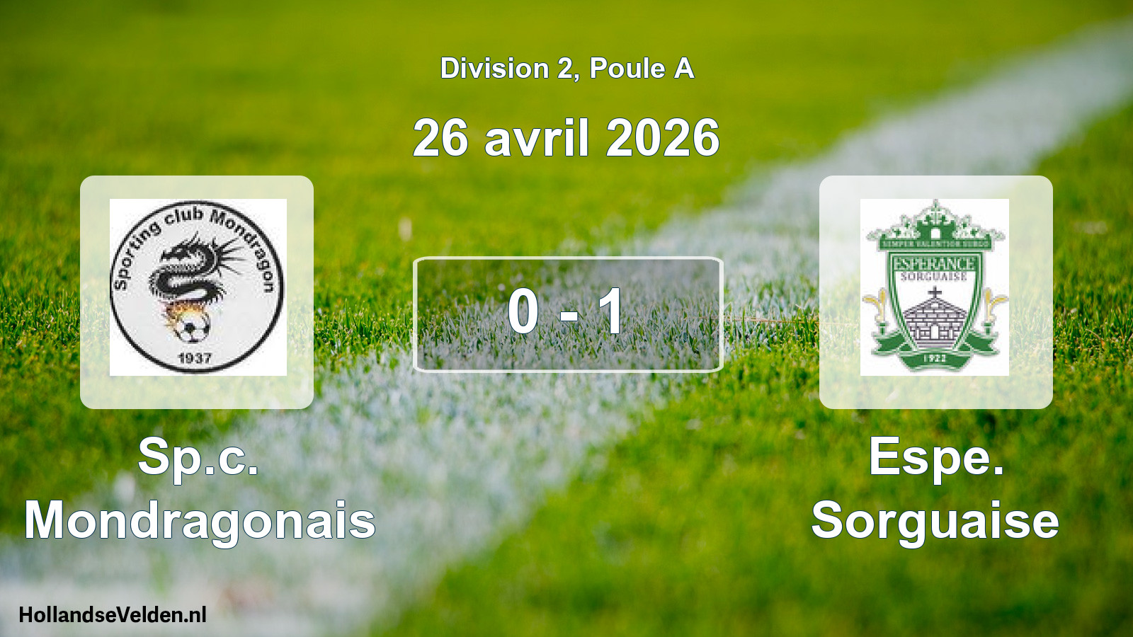 Total number of matches played: Sp.c. Mondragonais - Espe. Sorguaise 0 - 1 (26 April 2026)