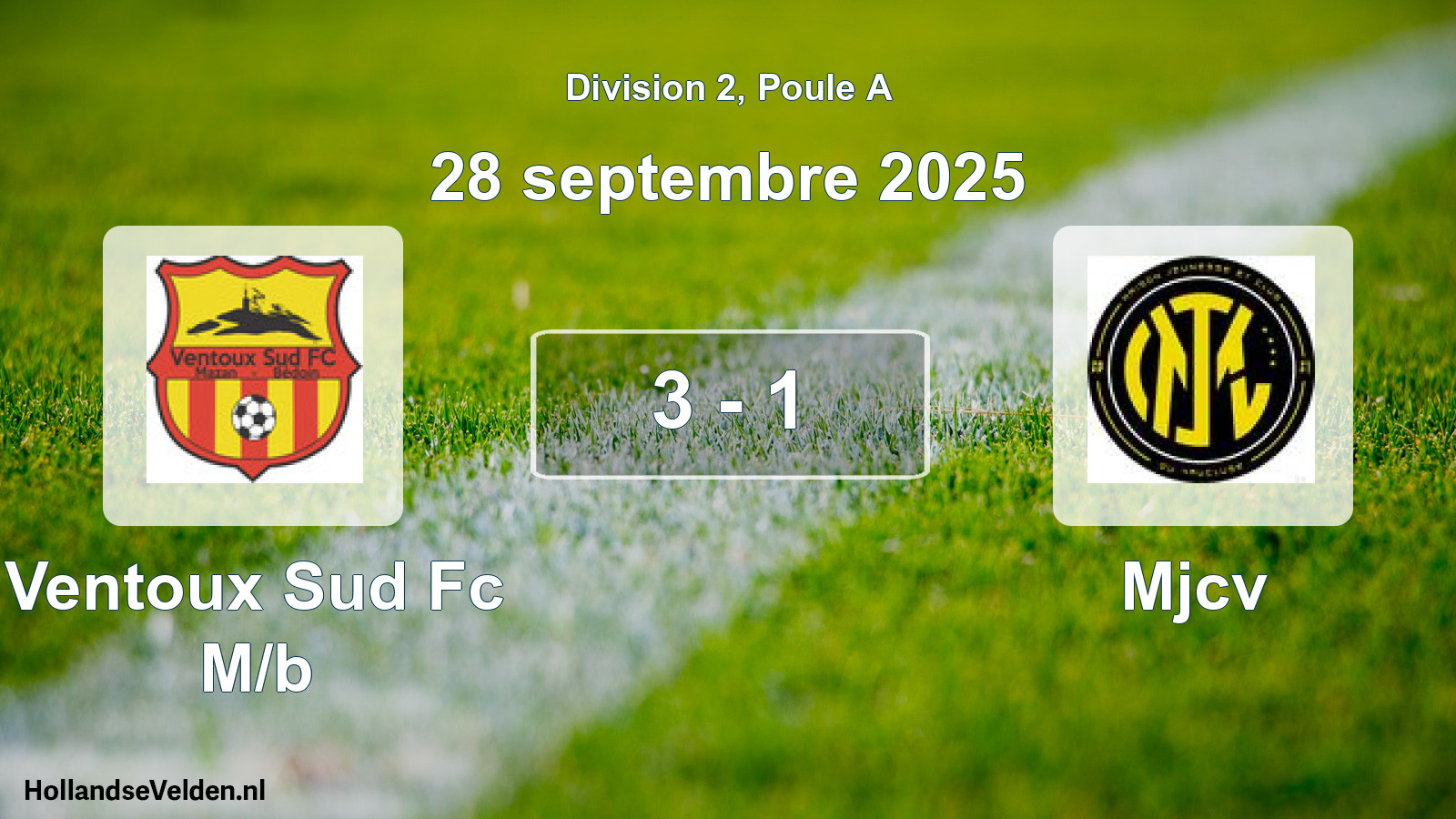 Match joué: Ventoux Sud Fc M/b - Mjcv 3 - 1 (28 septembre 2025)