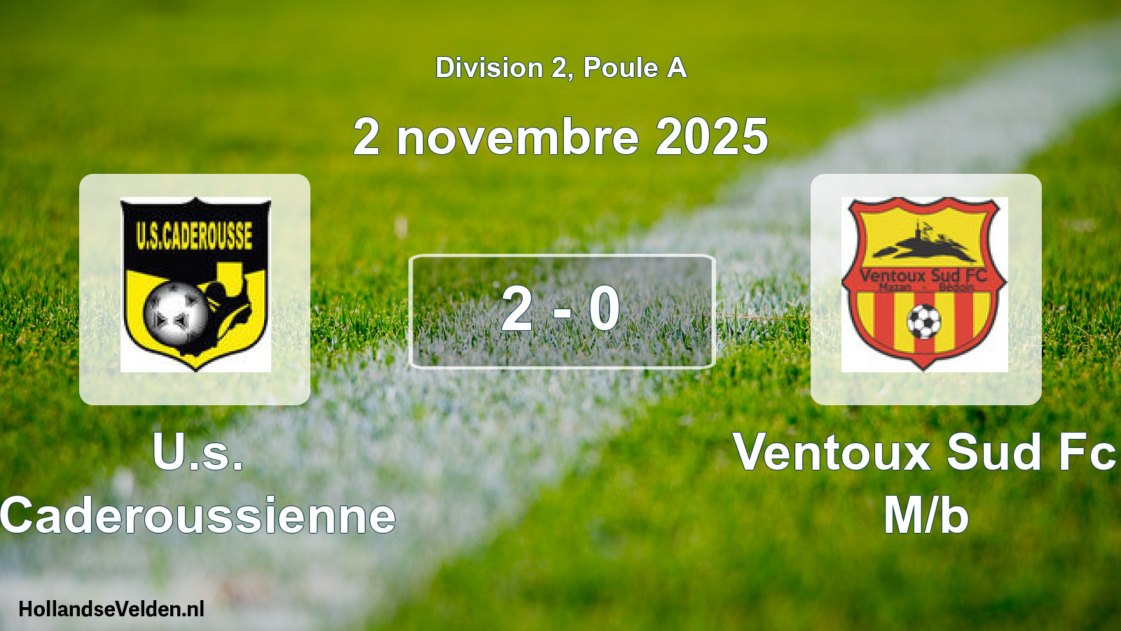 Match joué: U.s. Caderoussienne - Ventoux Sud Fc M/b 2 - 0 (2 novembre 2025)