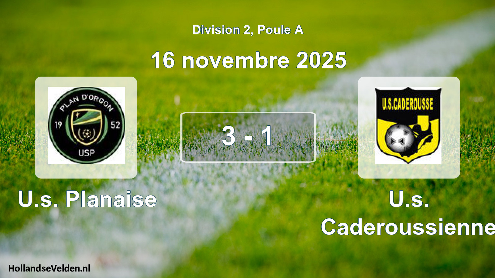 Match joué: U.s. Planaise - U.s. Caderoussienne 3 - 1 (16 novembre 2025)