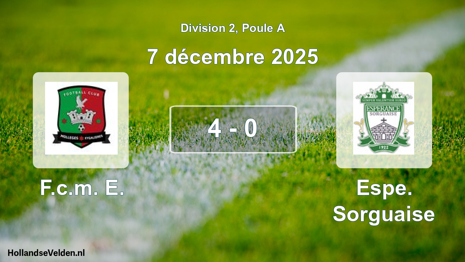 Match joué: F.c.m. E. - Espe. Sorguaise 4 - 0 (7 décembre 2025)