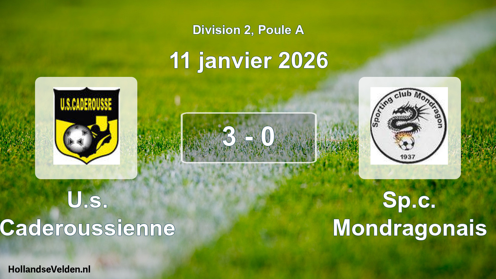 Total number of matches played: U.s. Caderoussienne - Sp.c. Mondragonais 3 - 0 (11 January 2026)