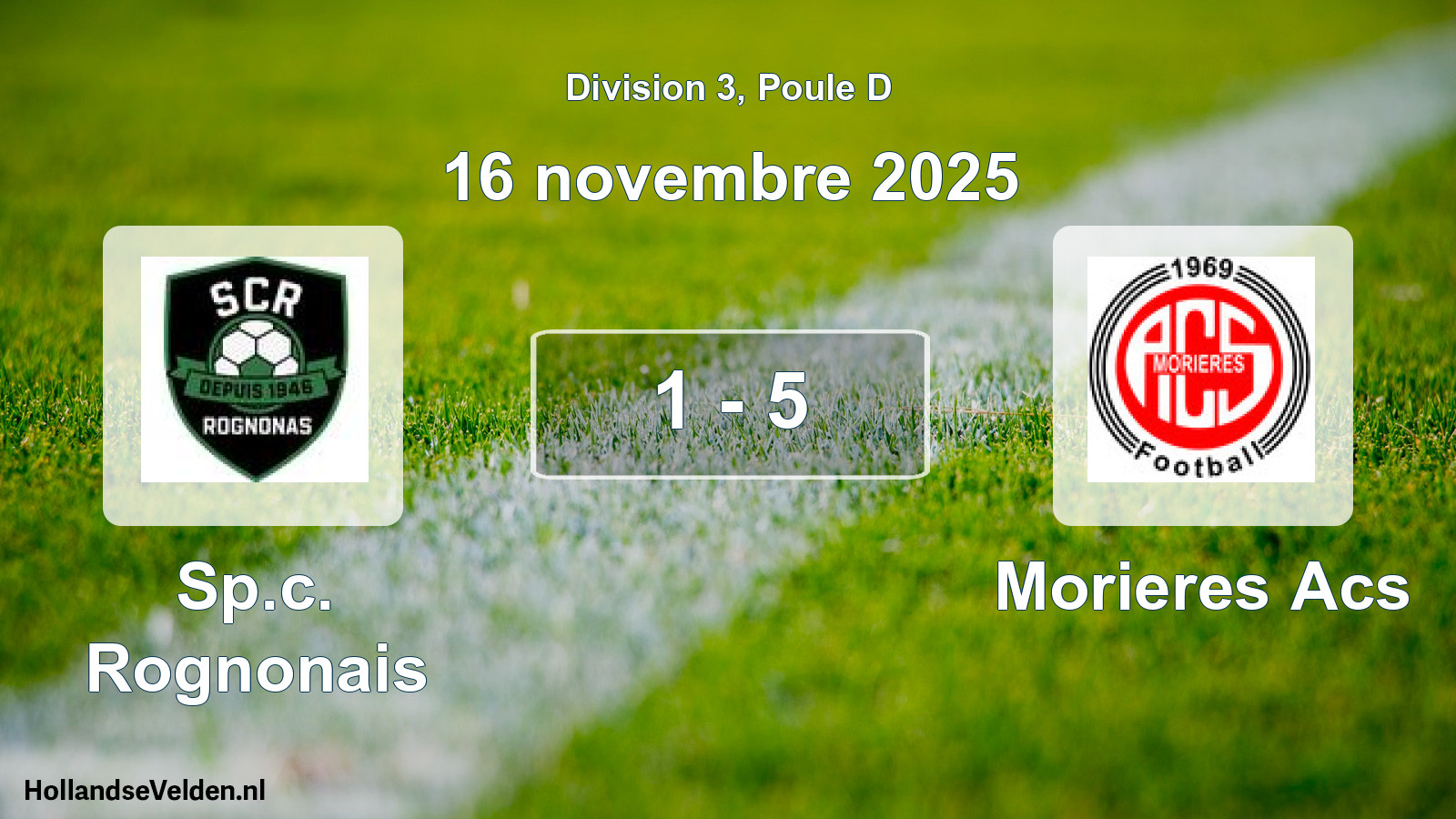 Match joué: Sp.c. Rognonais - Morieres Acs 1 - 5 (16 novembre 2025)