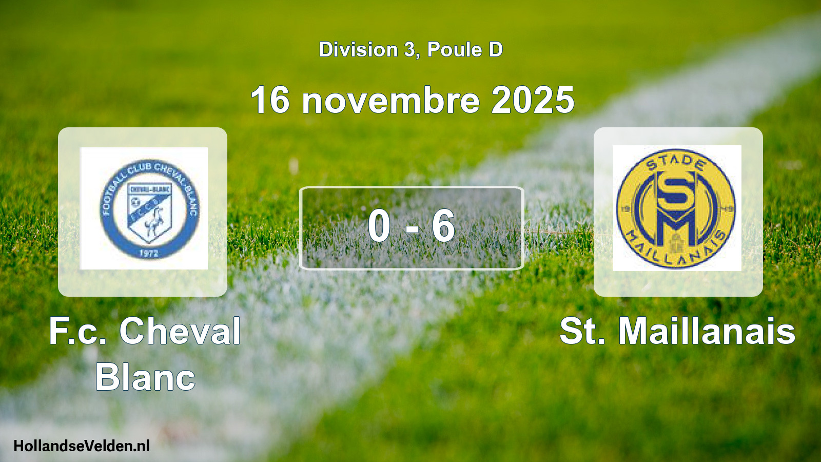 Total number of matches played: F.c. Cheval Blanc - St. Maillanais 0 - 6 (16 November 2025)
