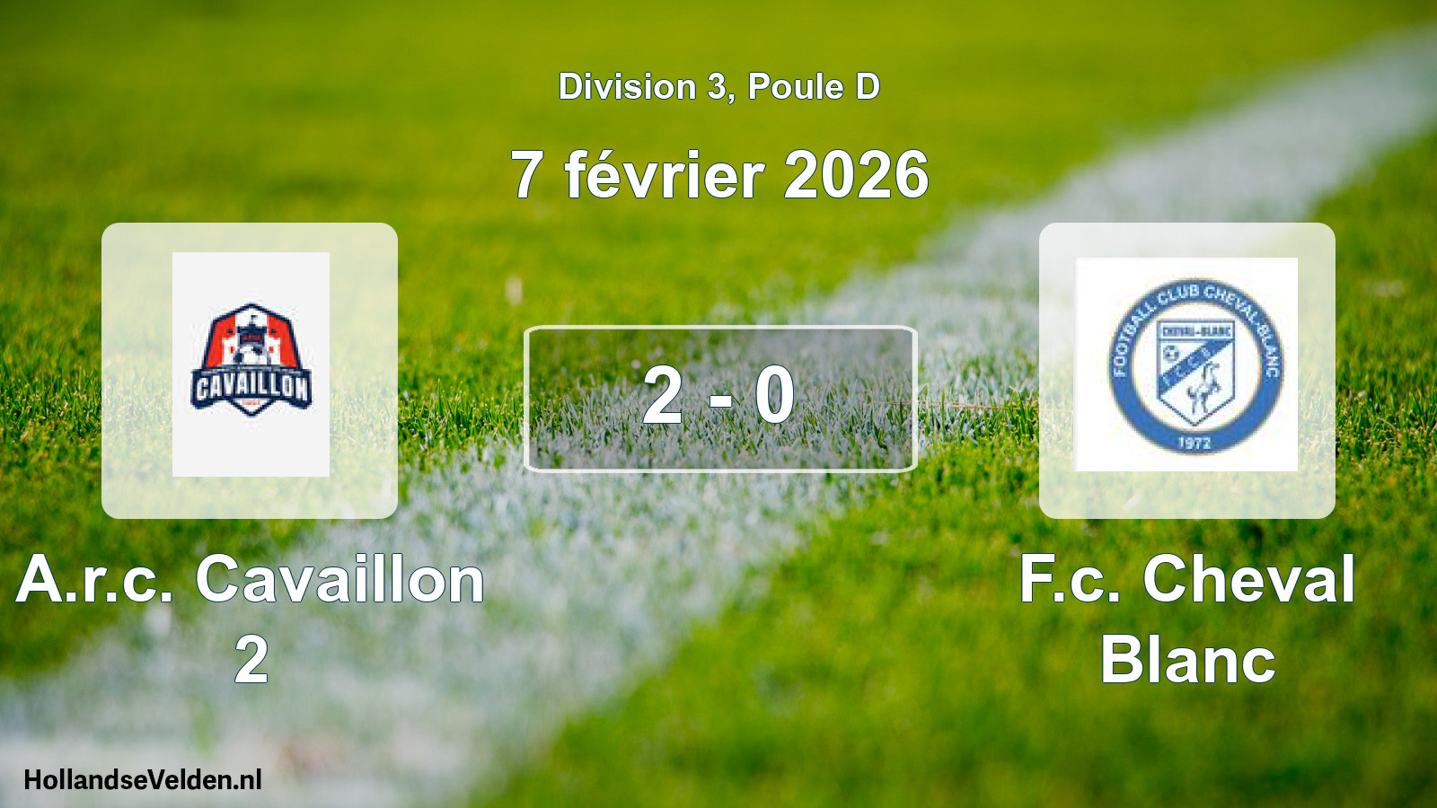 Total number of matches played: A.r.c. Cavaillon 2 - F.c. Cheval Blanc 2 - 0 (7 February 2026)