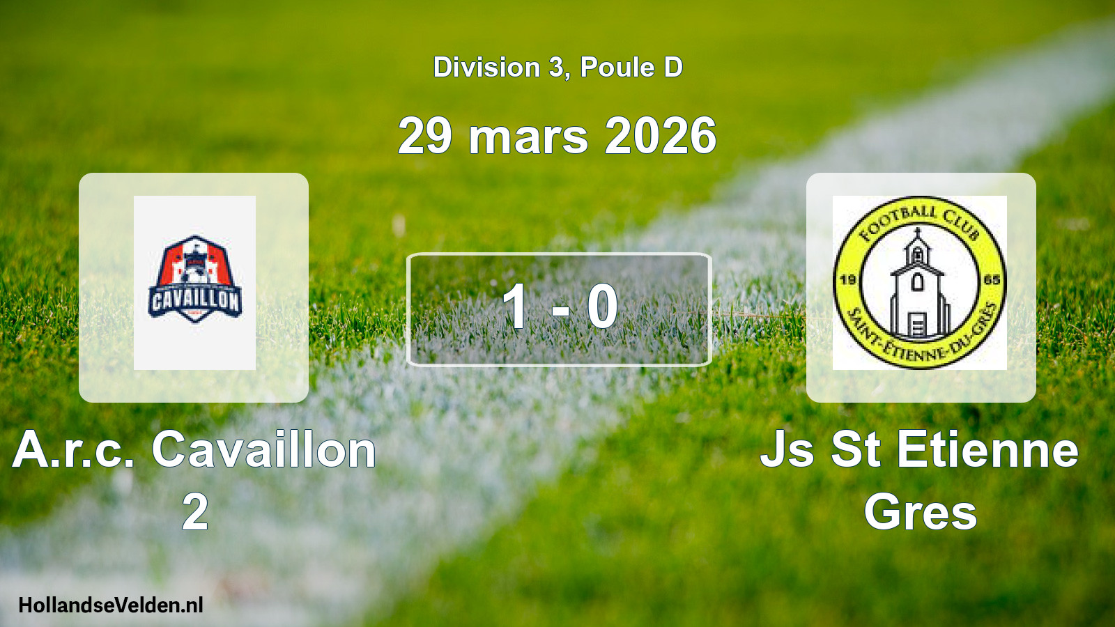 Total number of matches played: A.r.c. Cavaillon 2 - Js St Etienne Gres 1 - 0 (29 March 2026)