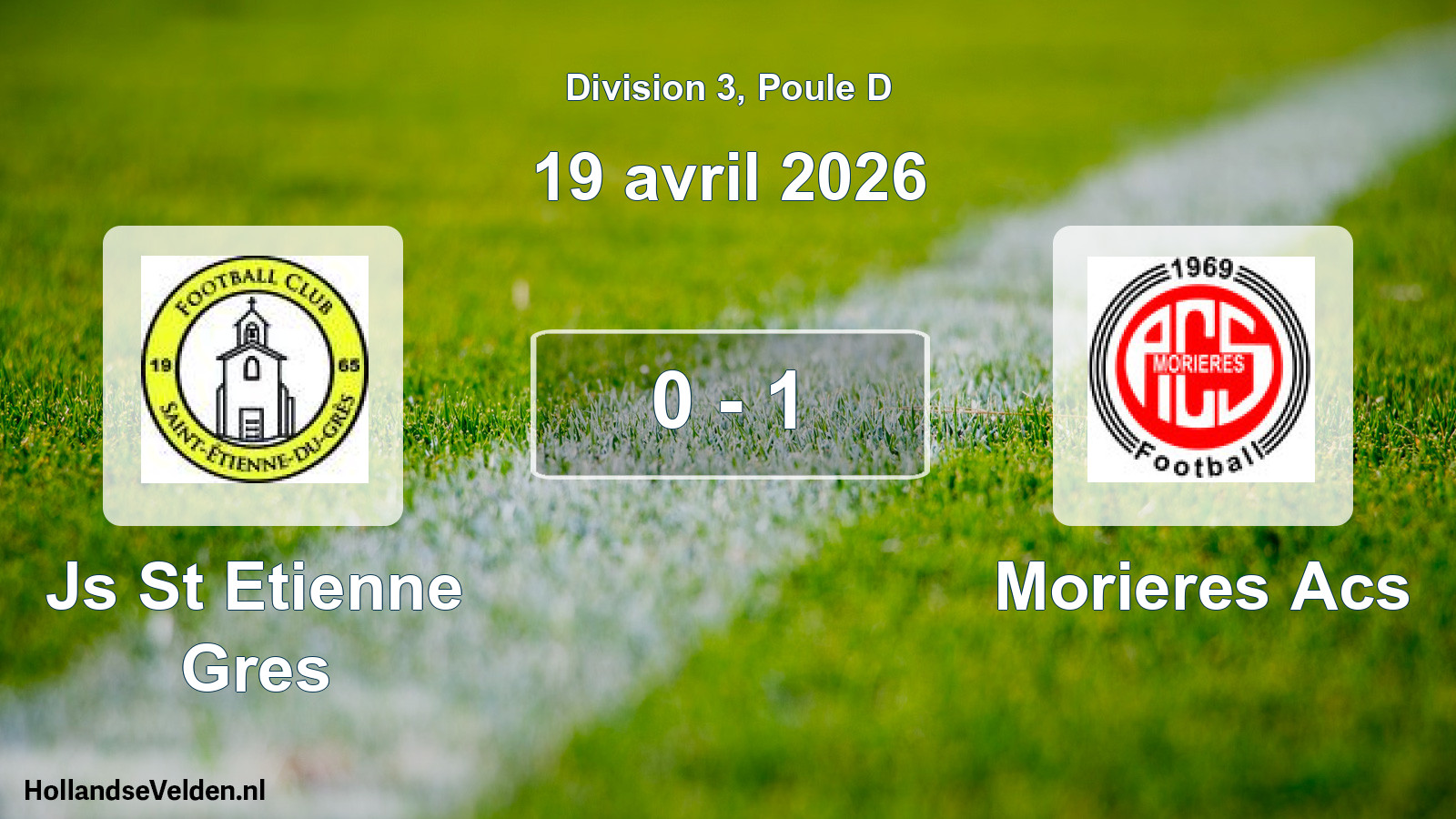 Total number of matches played: Js St Etienne Gres - Morieres Acs 0 - 1 (19 April 2026)