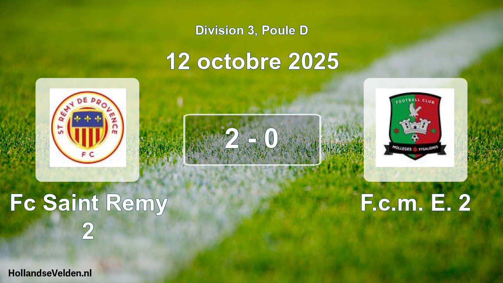 Match joué: Fc Saint Remy 2 - F.c.m. E. 2 2 - 0 (12 octobre 2025)