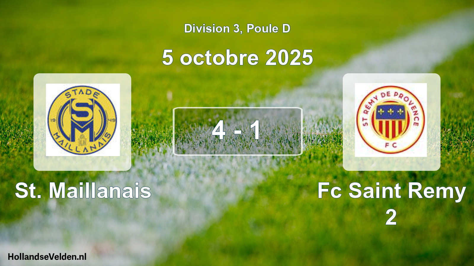 Total number of matches played: St. Maillanais - Fc Saint Remy 2 4 - 1 (5 October 2025)