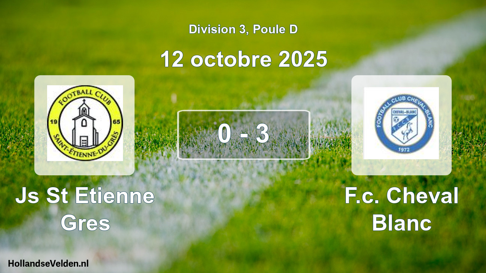 Match joué: Js St Etienne Gres - F.c. Cheval Blanc 0 - 3 (12 octobre 2025)