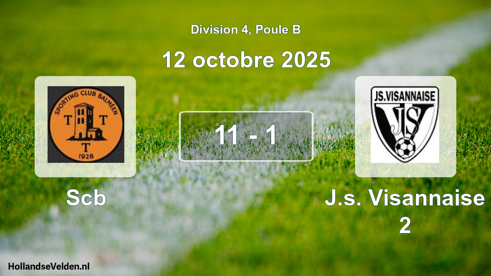 Match joué: Scb - J.s. Visannaise 2 11 - 1 (12 octobre 2025)
