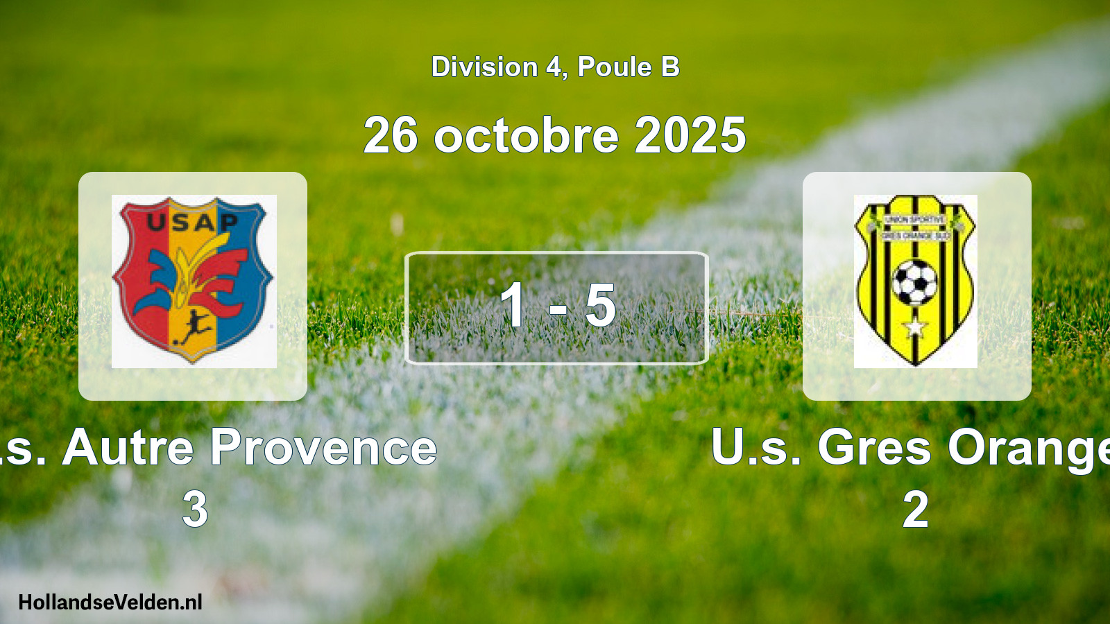 Total number of matches played: U.s. Autre Provence 3 - U.s. Gres Orange 2 1 - 5 (26 October 2025)