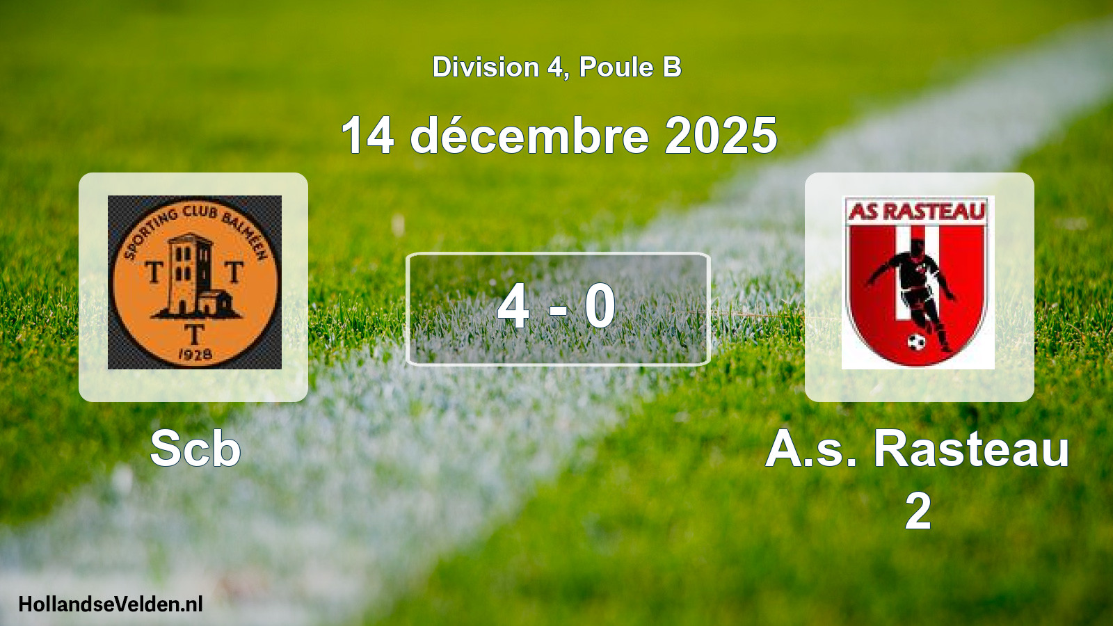 Match joué: Scb - A.s. Rasteau 2 4 - 0 (14 décembre 2025)