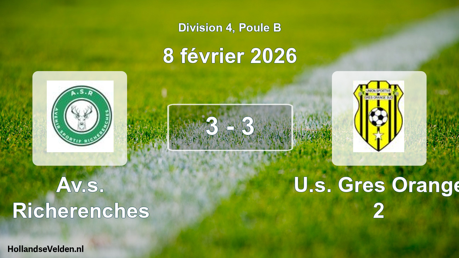 Match joué: Av.s. Richerenches - U.s. Gres Orange 2 3 - 3 (8 février 2026)
