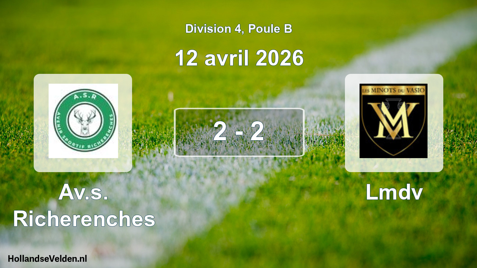 Match joué: Av.s. Richerenches - Lmdv 2 - 2 (12 avril 2026)