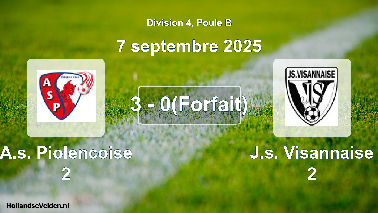 Total number of matches played: A.s. Piolencoise 2 - J.s. Visannaise 2 3 - 0(Forfait) (7 September 2025)