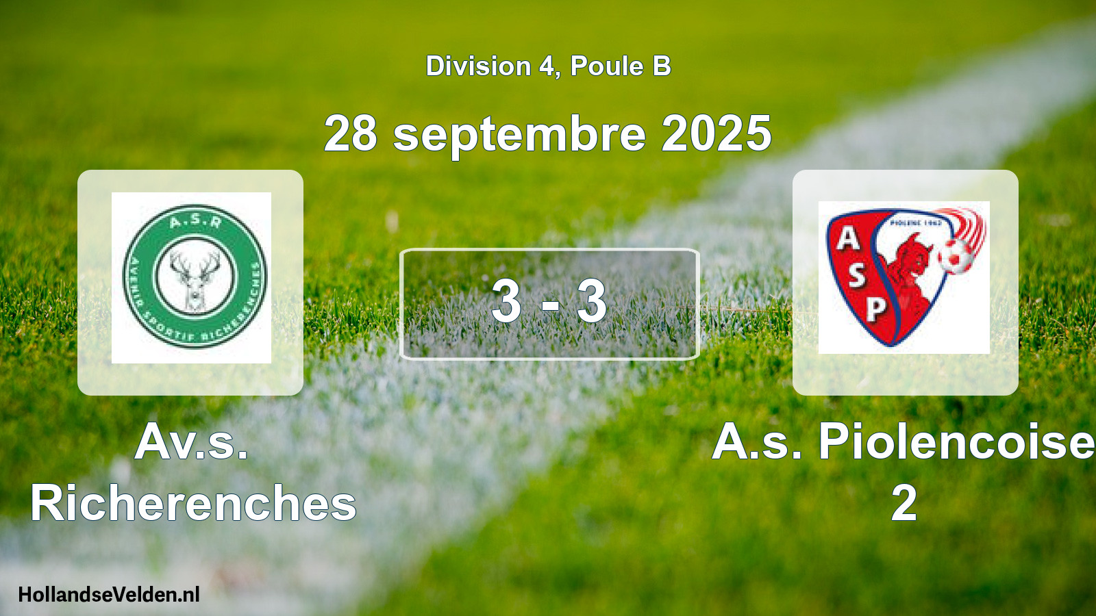 Match joué: Av.s. Richerenches - A.s. Piolencoise 2 3 - 3 (28 septembre 2025)