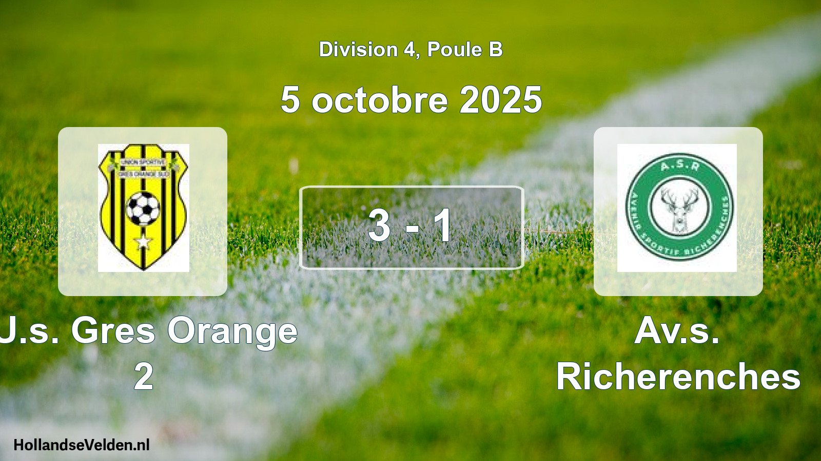 Match joué: U.s. Gres Orange 2 - Av.s. Richerenches 3 - 1 (5 octobre 2025)