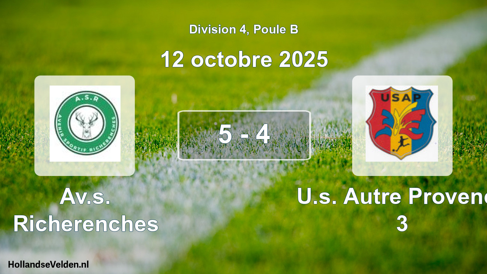 Match joué: Av.s. Richerenches - U.s. Autre Provence 3 5 - 4 (12 octobre 2025)