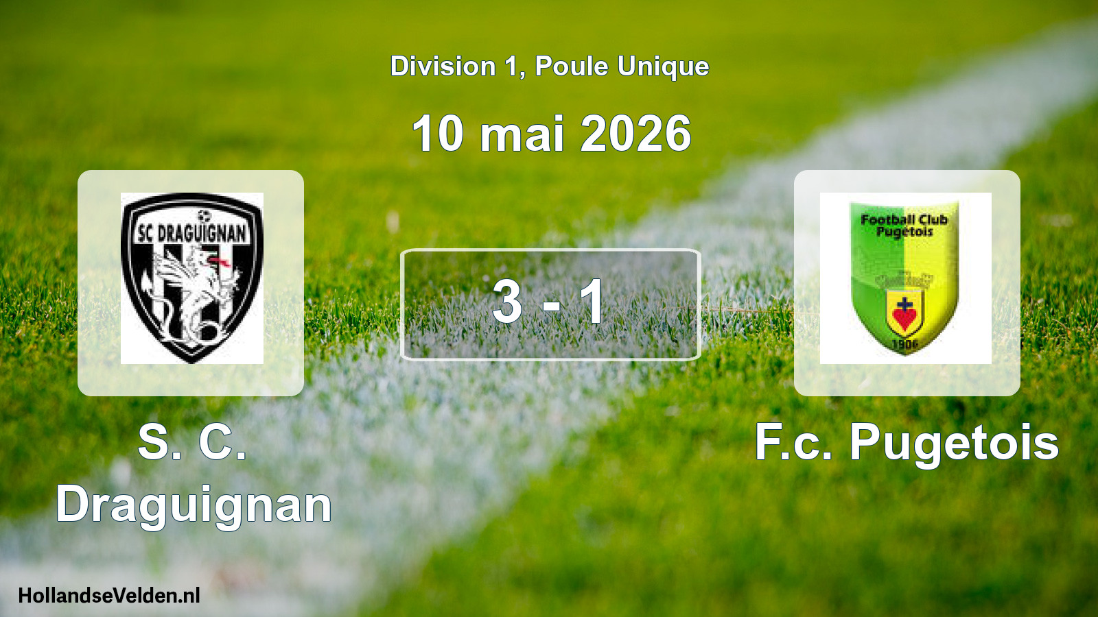 Total number of matches played: S. C. Draguignan - F.c. Pugetois 3 - 1 (10 May 2026)
