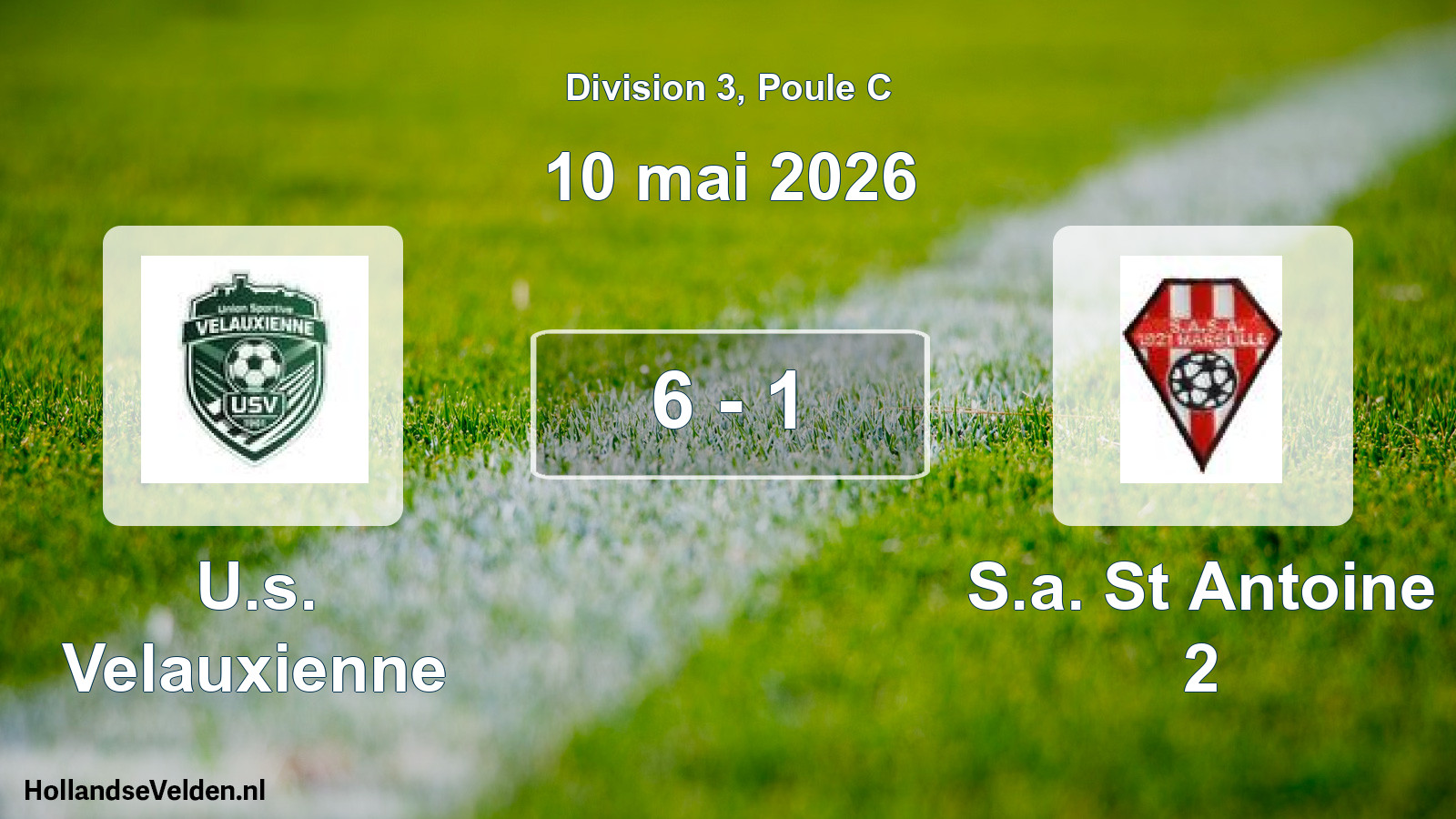 Total number of matches played: U.s. Velauxienne - S.a. St Antoine 2 6 - 1 (10 May 2026)